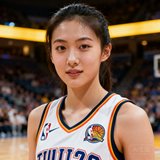 李婷头像，年轻女性球迷，身穿NBA球衣